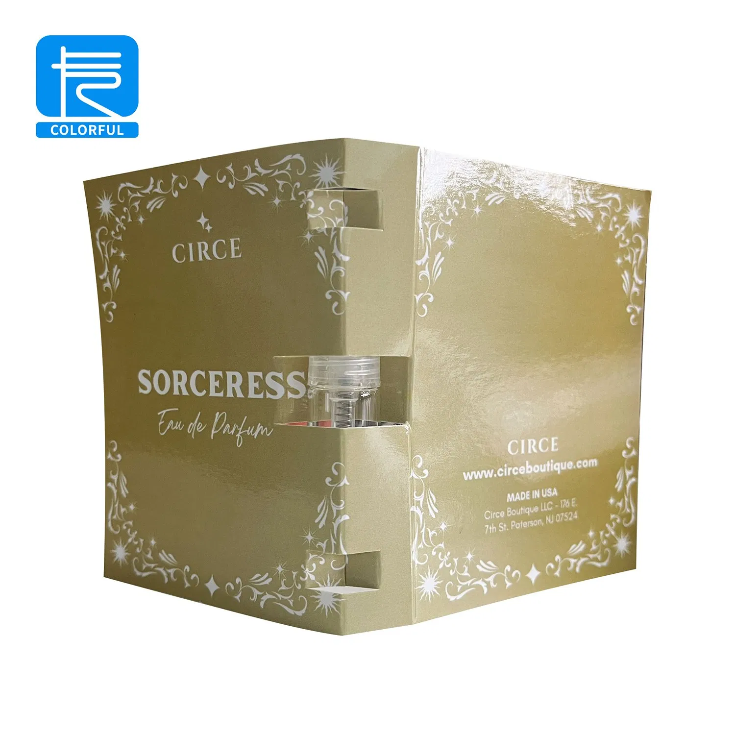 Perfume Cosmetics Sample Packaging Folding Card 2ml 5ml Holding Card Customized Printing
