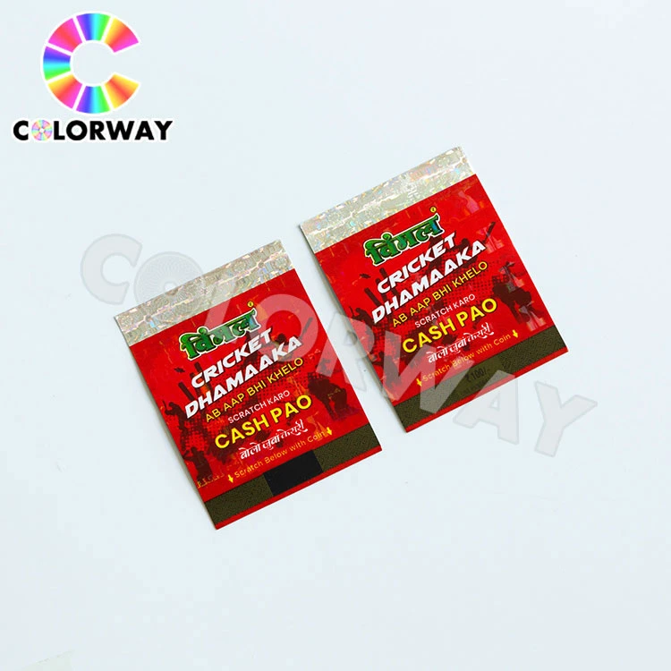 Serial Number Qr Code UV Fluorescent Hidden Ovi Ink Printed Silver Gold Black Hologram Scratch off Gift Security Lottery Ticket Coupon Printing