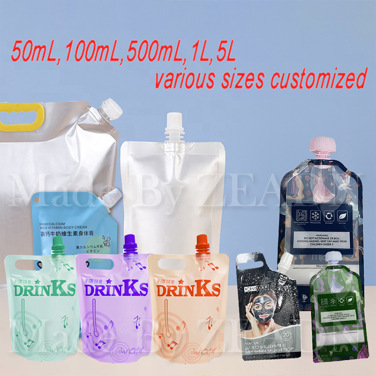 Ideal Brand Enhancement Packaging Customizable Spout Pouches with Stylish Design for Coffee Beverages &amp; Jewelry