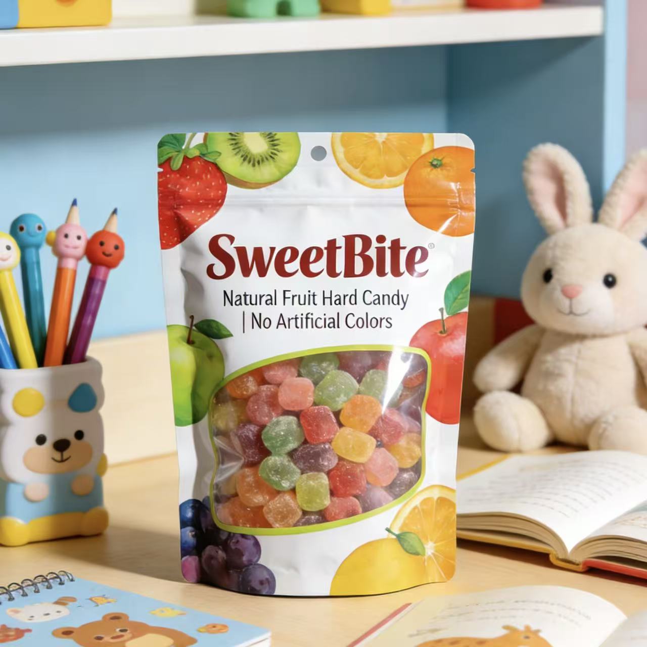 Custom Zip Lock Craft Stand up Pouch for PE Material Digital Printing Food Candy Zipper Packaging Bag