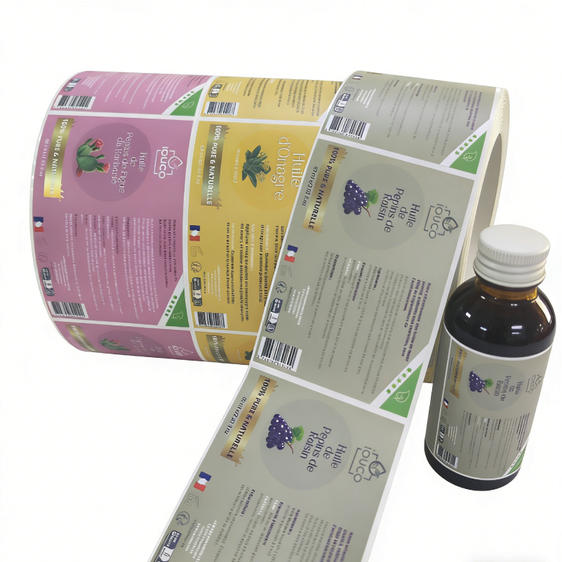 Waterproof Custom Luxury Logo Packaging Cosmetics Bottle Vinyl Pet Gold Foil Labels Roll Biodegradable Shampoo Stickers Printing