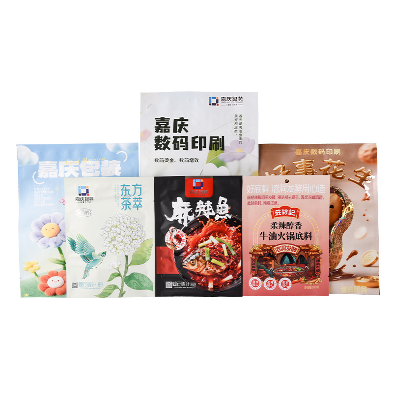 Custom High-Definition Printing Logo Resealable Stand-Up Zipper Food Packaging Bags for Snacks Tea Nuts Seafood Local