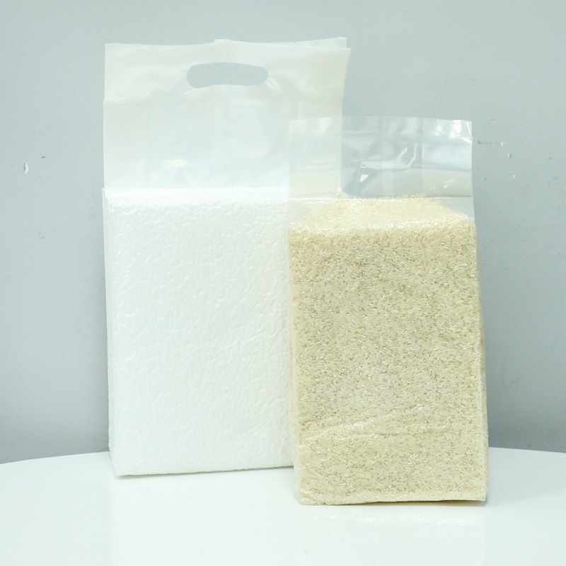 Wholesale 2kg 5kg Vacuum Rice Food Packaging Bags Moisture-proof Transparent Rice Brick With Handheld