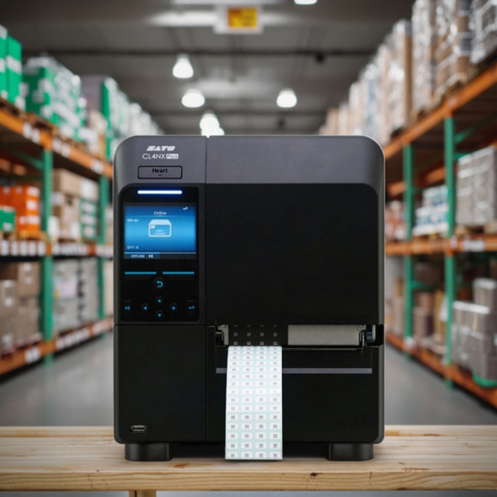 Industrial Label Printer with Dual Printing Mode, Thermal Transfer Barcode Printer for Manufacturing Warehouse Bulk Printing