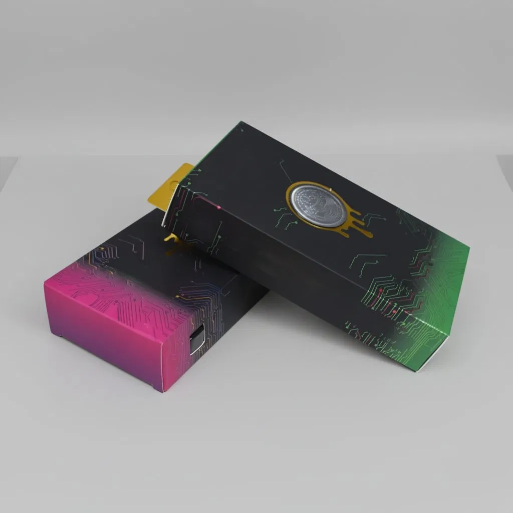 Muha 2g Disposable Custom Paper Folding Packaging Carton Snap Lock Box