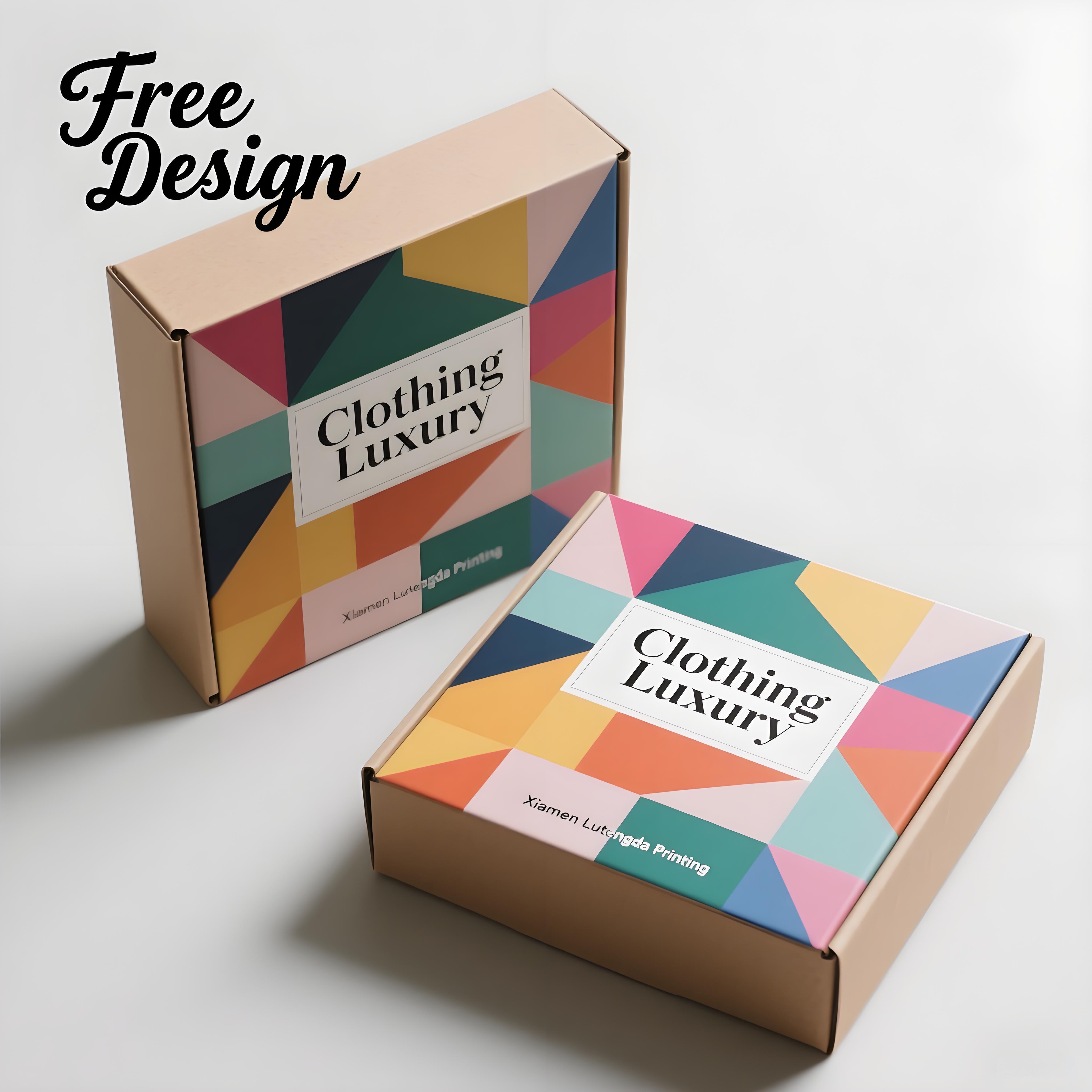 Branded Custom Print Coloured Corrugated Cardboard Shipping Postage Mailing Boxes Luxury Clothing Box Packaging with Custom logo