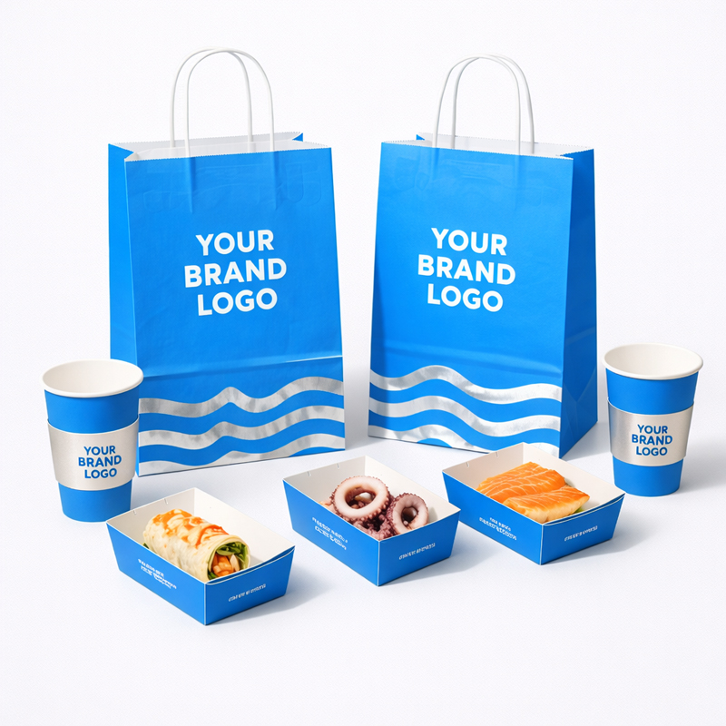 Fries Burger Boxes Custom Packaging Fast Food Chicken Hamburger Hot Dog Takeaway Paper Container Paper Food Boxes HONPAK