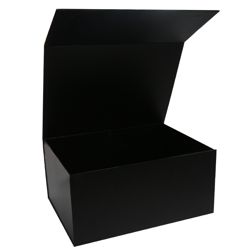 Custom Extra Large Magnetic Folding Gift Packaging Box Matte Black Rigid Paper Matt Lamination Recyclable Wedding Dresses