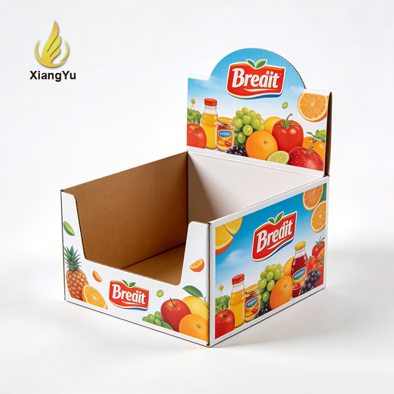 PDQ Display Box Custom Corrugated Cardboard Retail Point of Sale Counter Stand Packaging Cosmetic Food Supplement Factory Direct