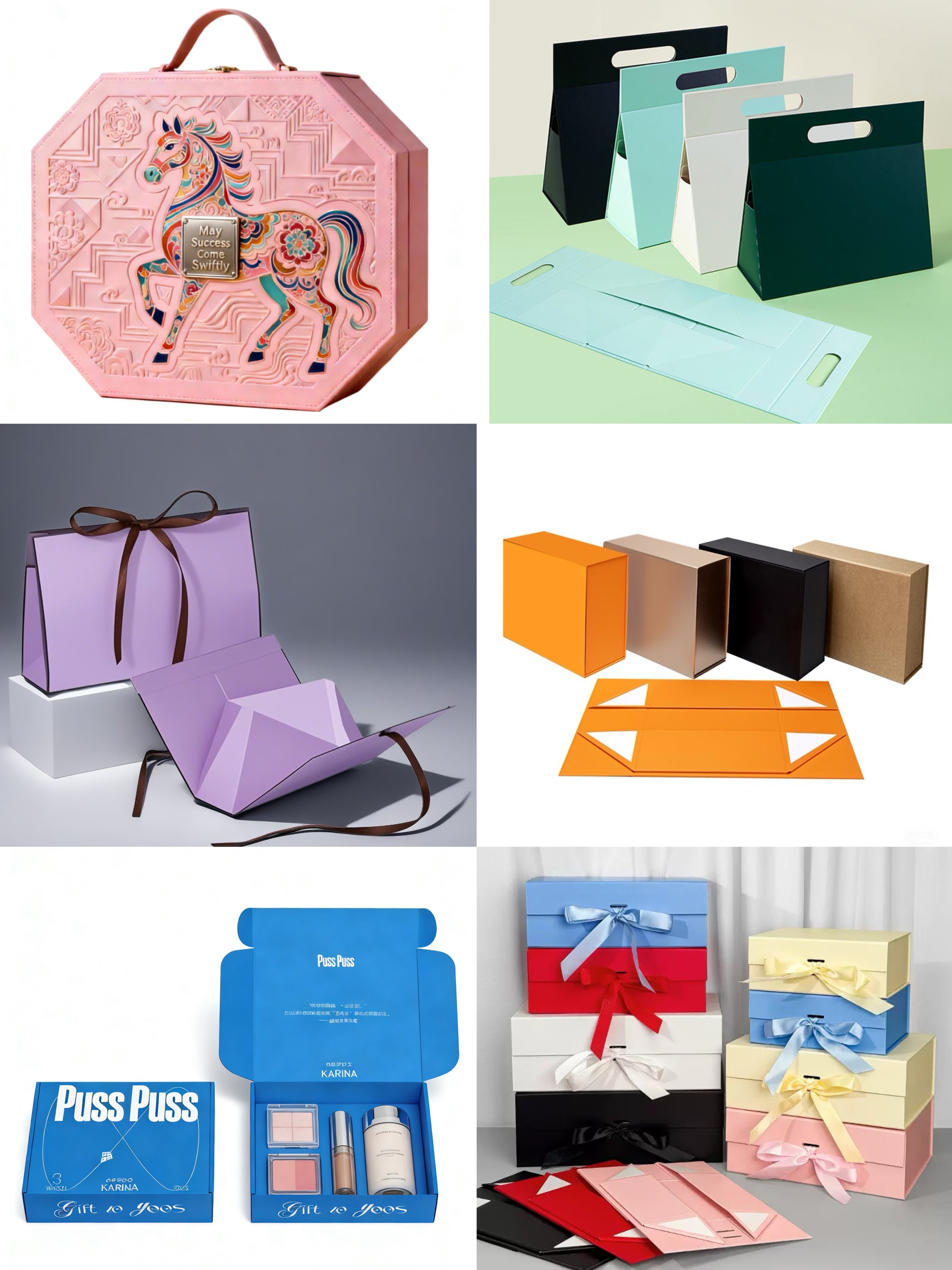 Customize Handmade High-End Eco-Friendly Rigid Boxes Recycled Materials Magnetic Closure Four-Color Printing Gold Foil Embossing