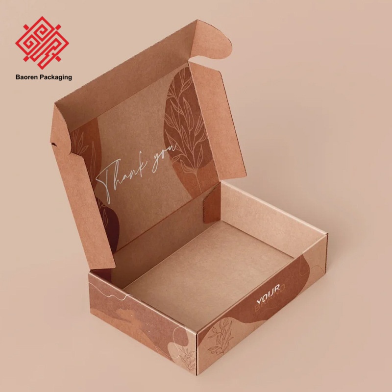 Baoren Flip-top Packaging Paper Box Double-sided Printed Corrugated Mask Airplane Paper Thickened Folding Color Box With Logo