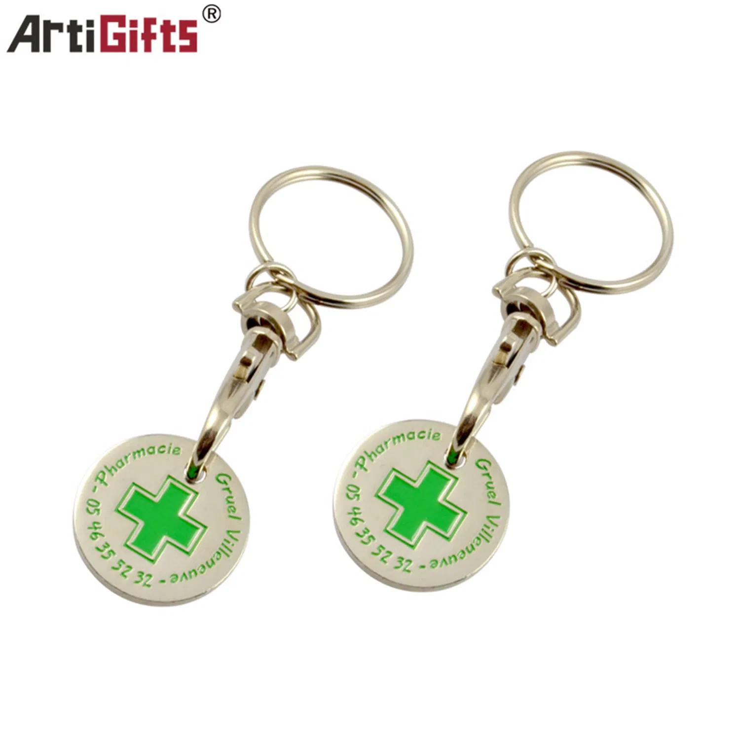 Promotional Customer Logo Trolley Coin Key Tag
