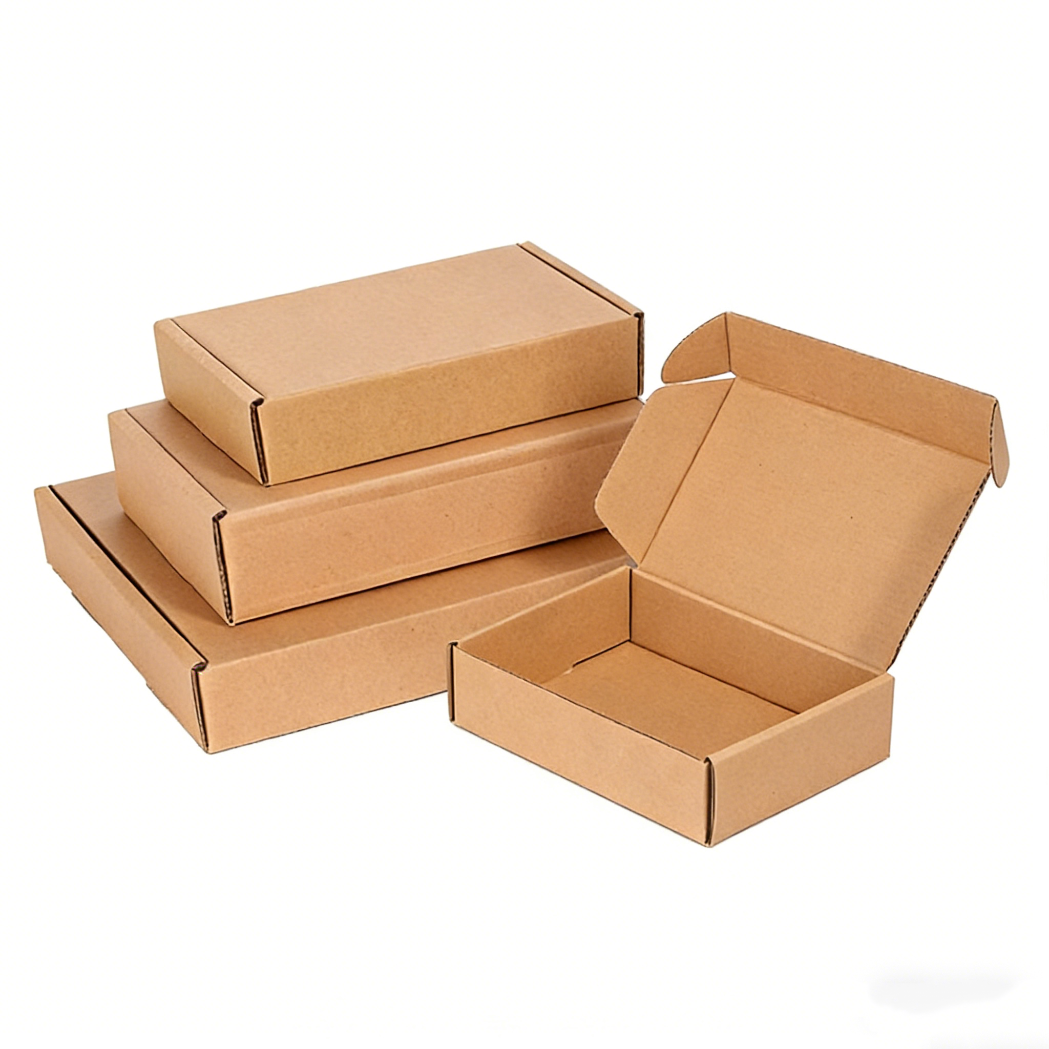 Heavy Duty Eco-Friendly Portable Corrugated Mailer Box with Embossing for E-commerce Shipping Custom Size Kraft Brown
