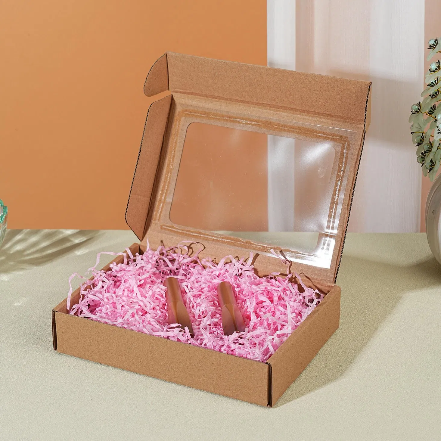 Custom Kraft Cardboard Window Box Printing with Embossing