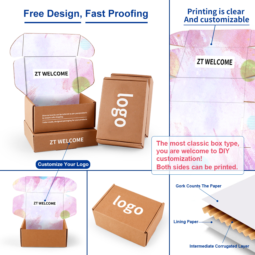 Corrugated Personalized Small Black Pink Mailer Mailing Gift Custom Boxes Shipping Box For Small Business Shipping