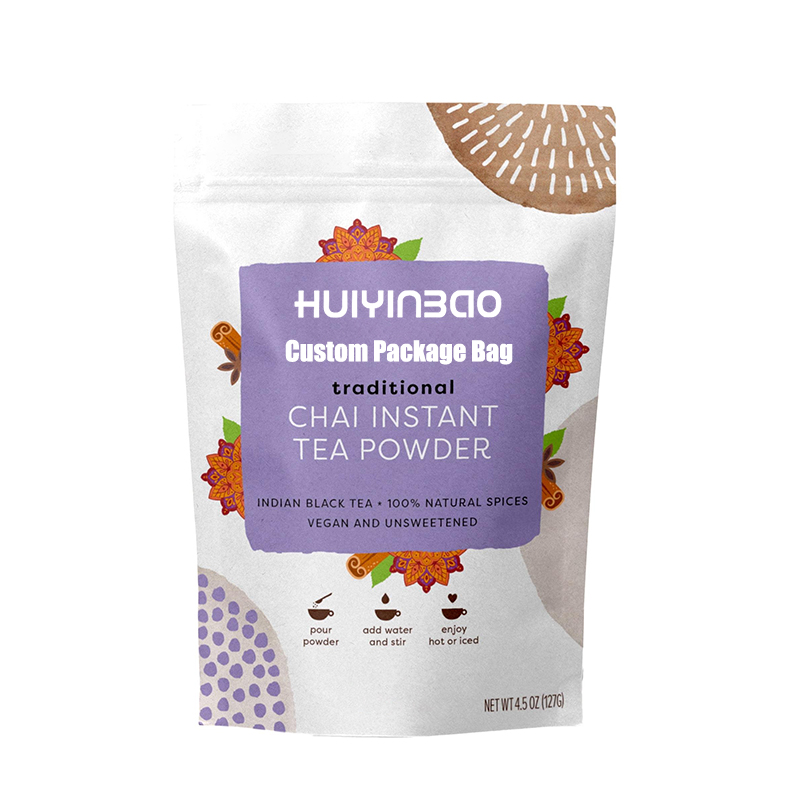 Custom Brand Logo Black Tea Plastic Mylar Bags Zipper Lock Reusable Milk Tea Candy Cookies Coffee Bean Stand up Packaging Bags