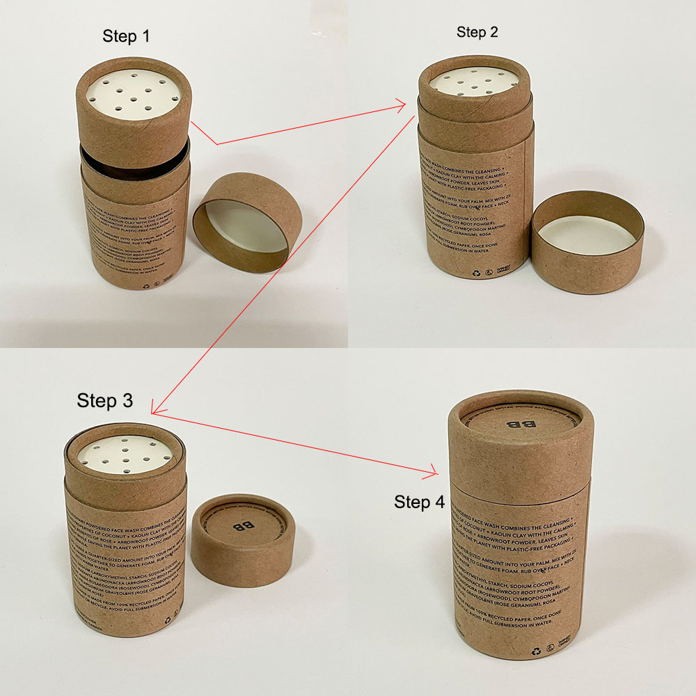 Wholesale Biodegradable Custom Printed Food Grade Kraft Tea Canister Eco Friendly Loose Leaf Tea Storage Packaging Container
