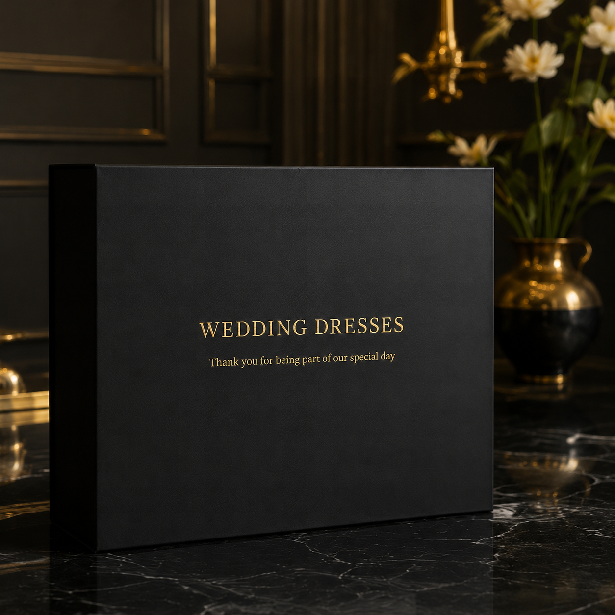Custom Extra Large Magnetic Folding Gift Packaging Box Matte Black Rigid Paper Matt Lamination Recyclable Wedding Dresses