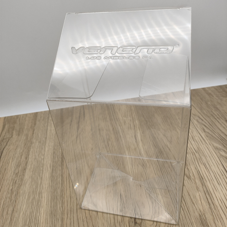 Clear Plastic Packaging Box for Toy Retail Display with Auto Lock Bottom, Snap Top and Embossed Logo, Custom OEM