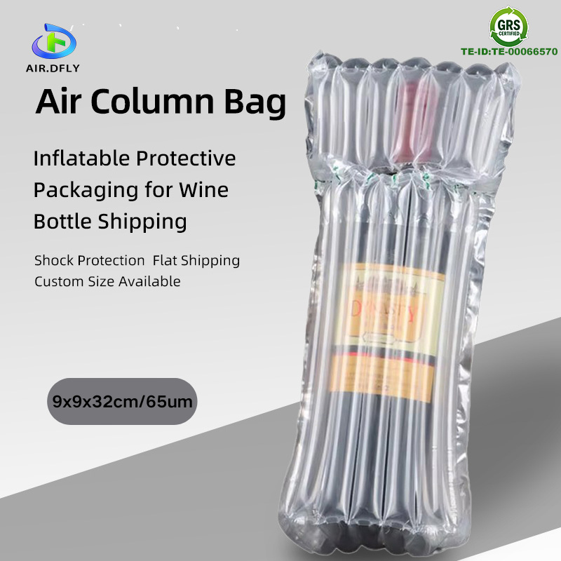 AIR-DFLY Eco Friendly Custom Air Column Bag Inflatable Wine Bottle Protector Cushion Packaging Bag