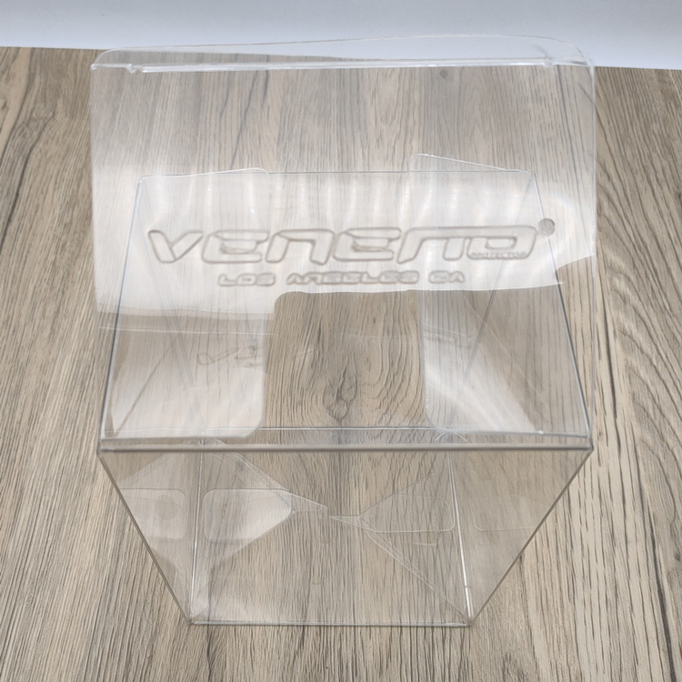 Clear Plastic Packaging Box for Toy Retail Display with Auto Lock Bottom, Snap Top and Embossed Logo, Custom OEM