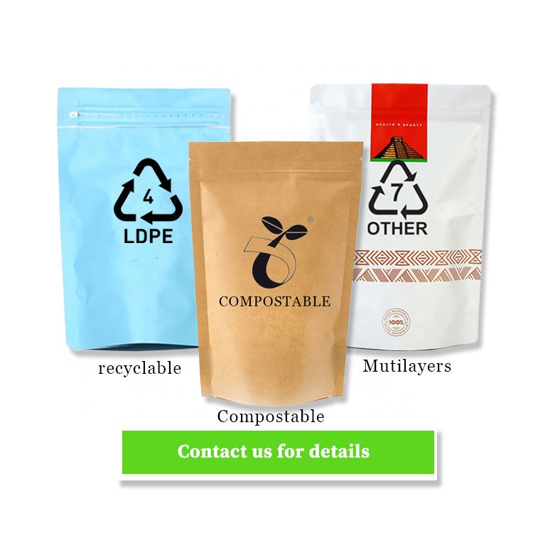 Custom Printed 8Oz 12Oz 16Oz 5Lb 100G 250G 500G 1Kg 100% Recyclable Eight Side Seal Flat Bottom Coffee Beans Packaging Bags