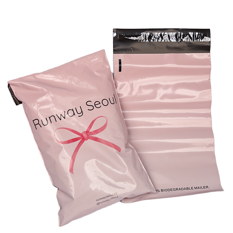 Minfly Custom logo Printing Peach pink Polymailer Express Mailing Bag Express Packaging Shipping Poly Mailer Bags for Clothing