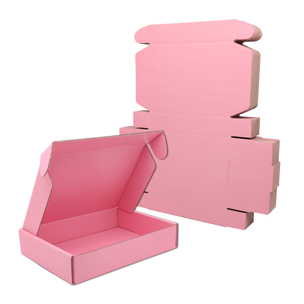 Wholesale Mailer Box Pink Custom Packaging Logo Eco-friendly Cardboard Corrugated Box Foldable Gift Paper Shipping Boxes