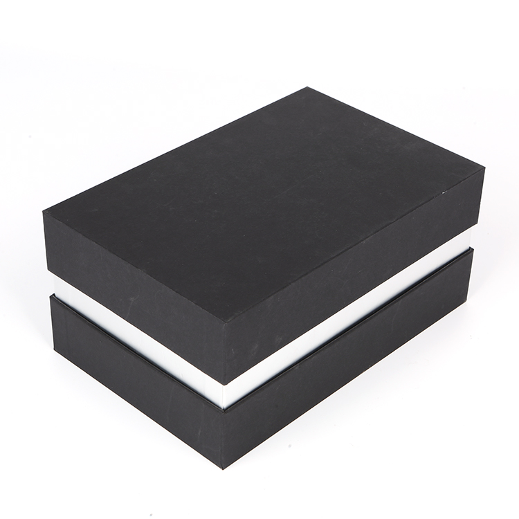 Wholesale Custom Logo Printed Luxury Black Rigid Gift Boxes with Recycled Materials Matt Lamination Sponge Lining