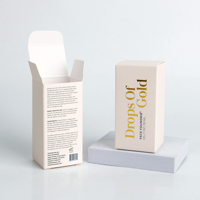 Custom Luxury Cosmetic Packaging Box For Face Oil Serum Printed Paper Folding Carton OEM Manufacturer