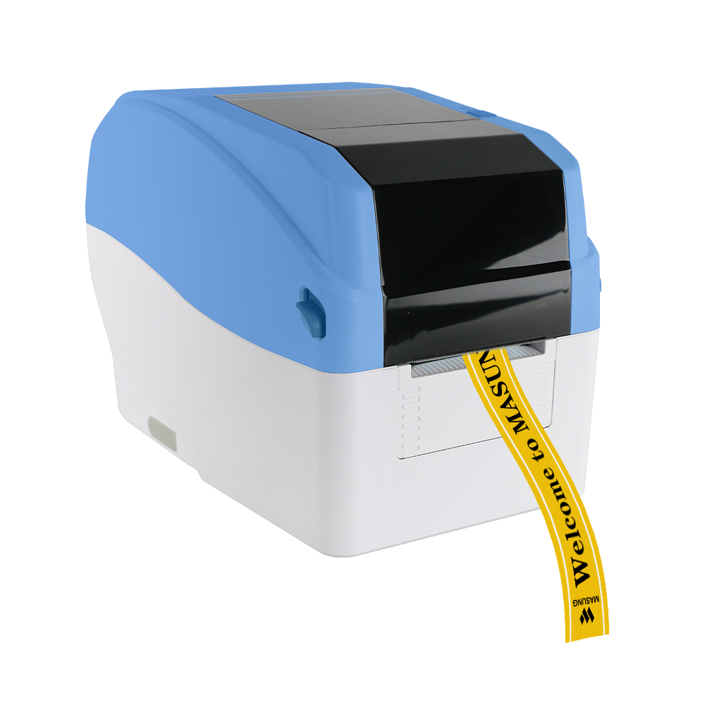 MASUNG Thermal Transfer Printer 300dpi Label Printer High Resolution Label Printing with Stain Ribbons