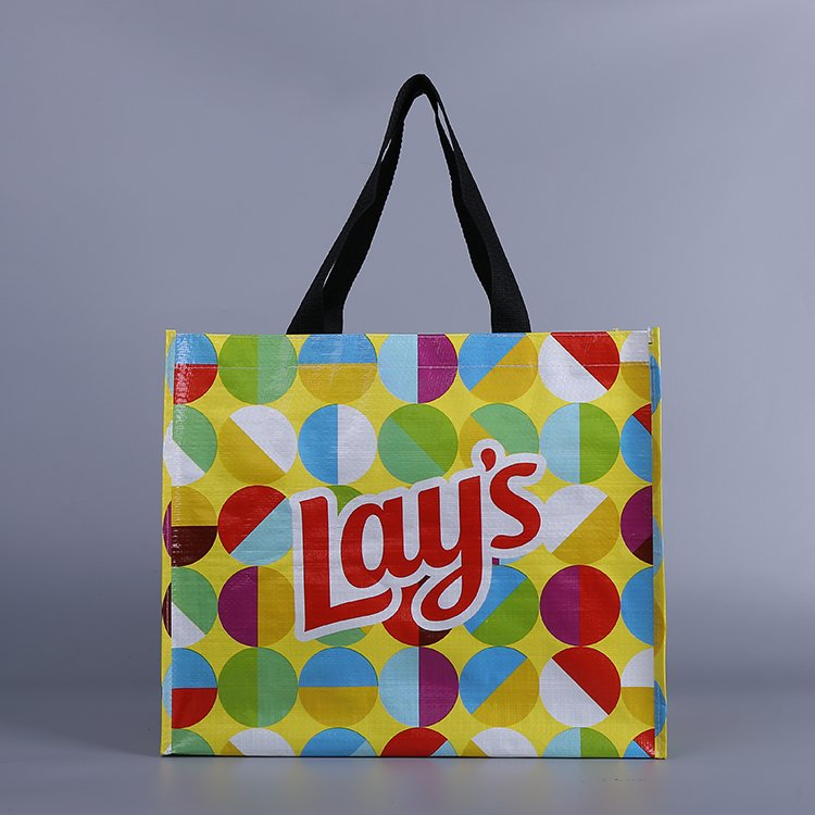 Promotional Recyclable Customized BOPP Laminated PP Woven Shopping Bags Beach Oversize PP Woven Tote Shopping Bag