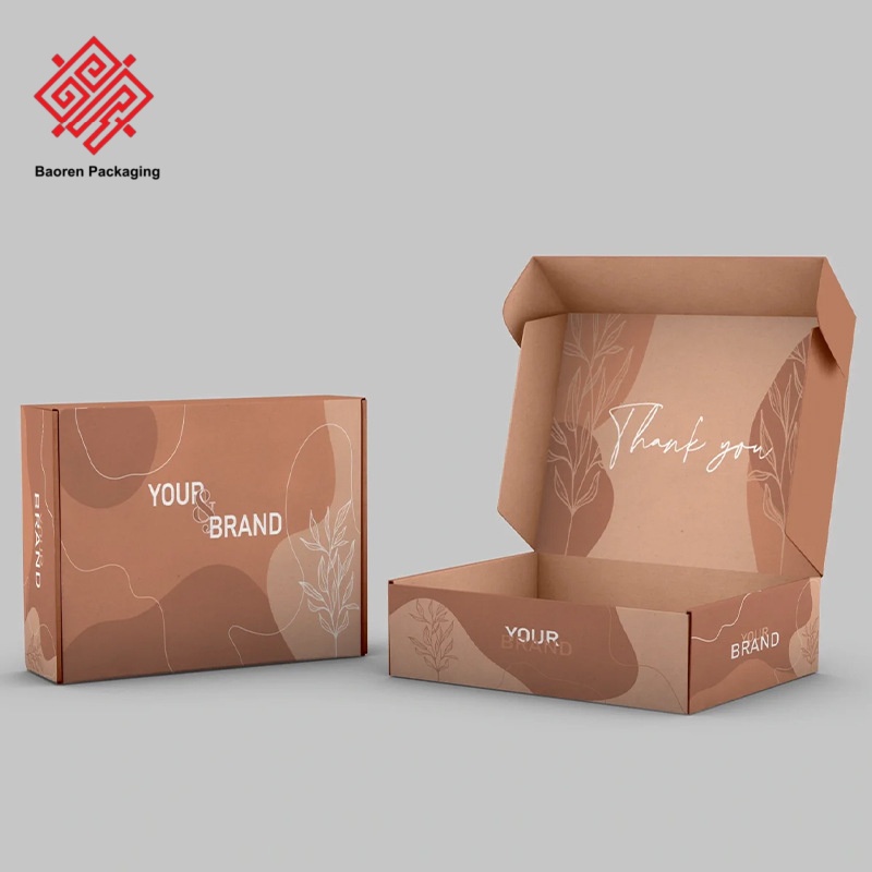 Baoren Flip-top Packaging Paper Box Double-sided Printed Corrugated Mask Airplane Paper Thickened Folding Color Box With Logo