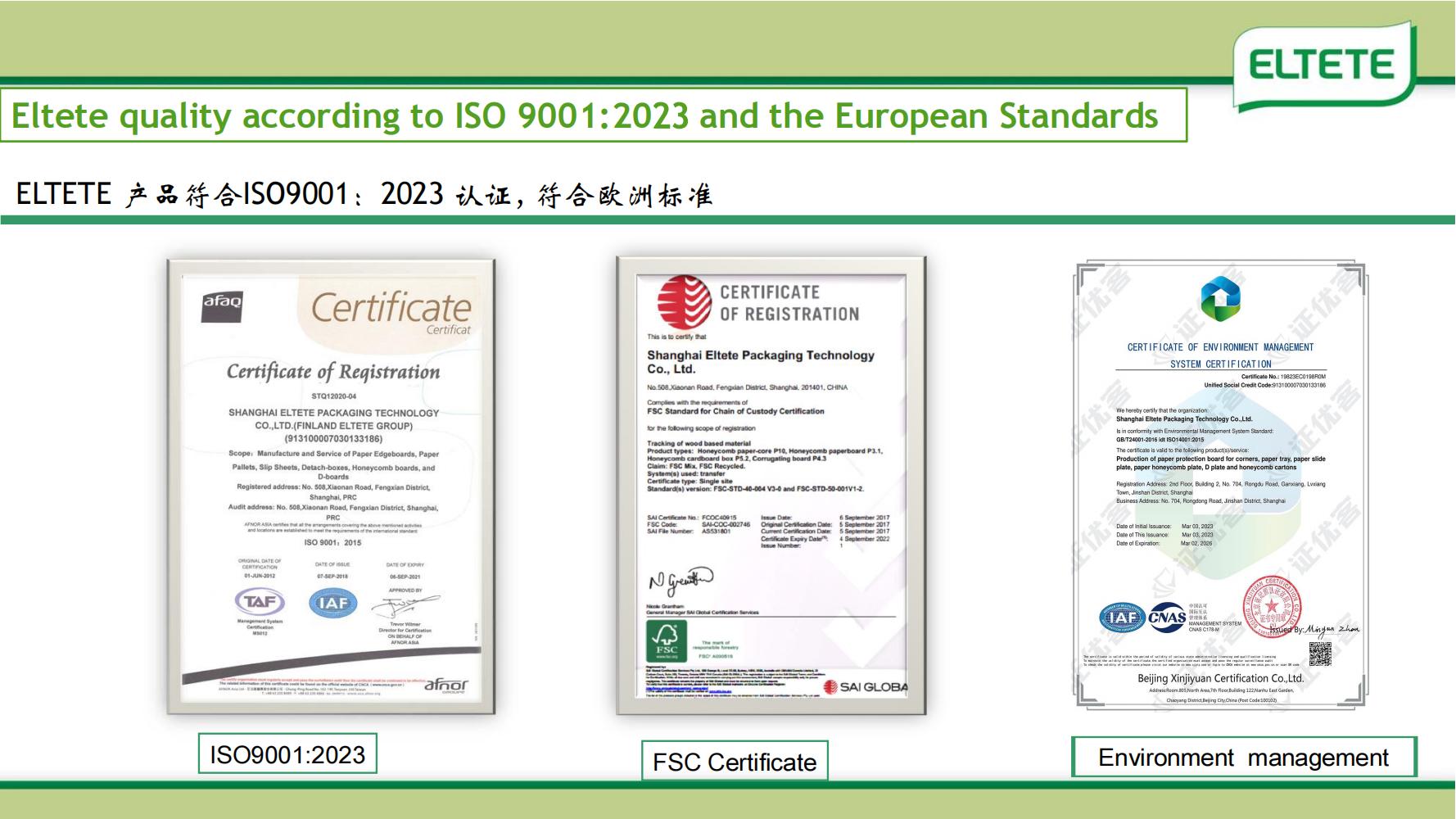 Company Certificates
