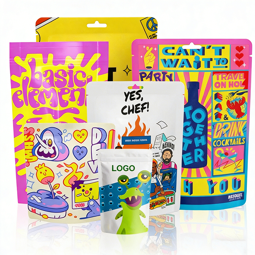 Custom Printed Mylar Bags Resealable Zipper Lock Design 3.5g Packaging Mylar Bag with Your Logo