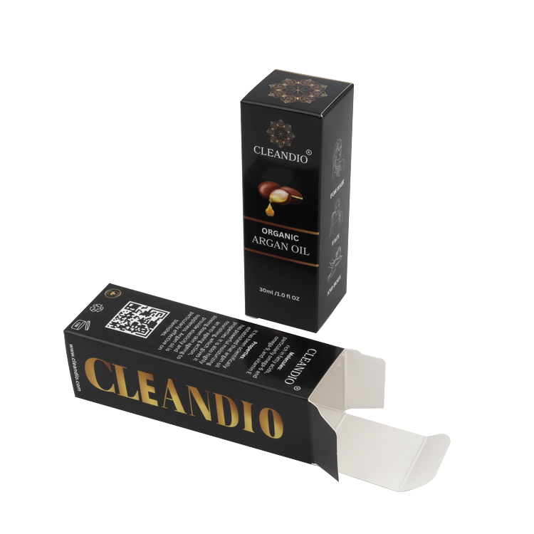 Personalized Custom Black Product Paper Card Box Printed Logo Essential Oil Packaging Boxes