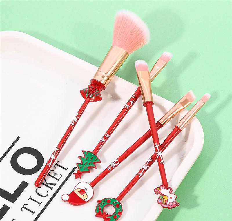 Christmas Style Foundation Power Eyeshadow Eyebrow Eyeliner Makeup Brush Set