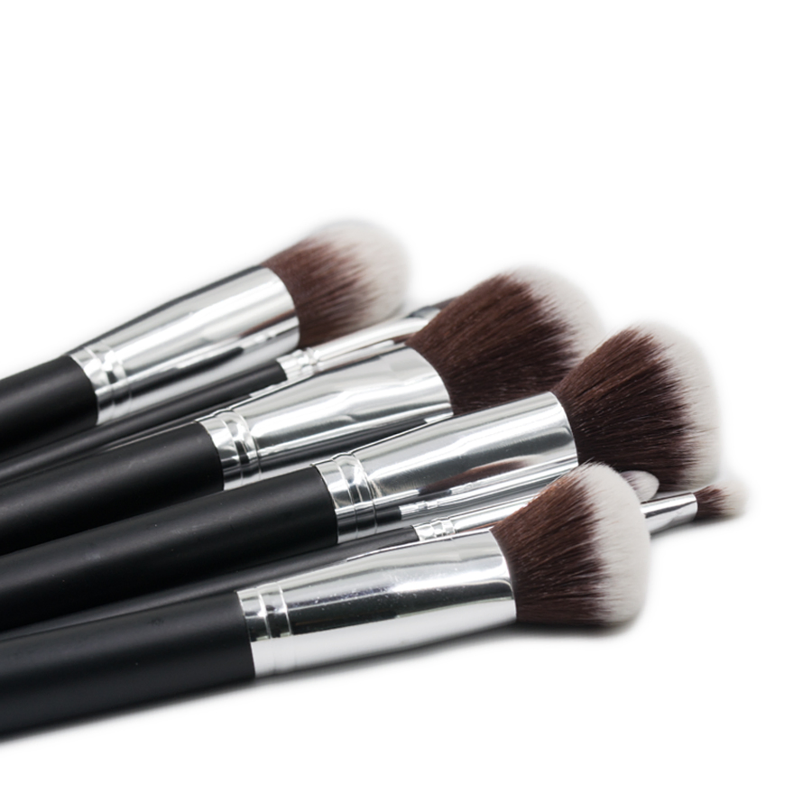Eyeshadow Blush Eyebrow Groomer Synthetic Hair Wood Handle Makeup Brushes Set
