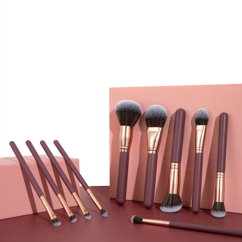 Makeup Brush Set 10PCS Premium Cosmetic Brush for Foundation Blush Concealer Eyeshadow Eyebrow Highlight Red Make up Brush