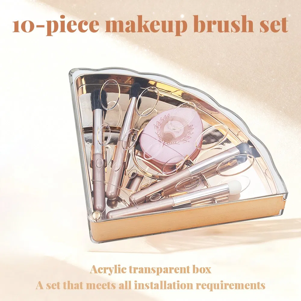 Mini 10-Piece Makeup Brush Set Essential Travel Kit