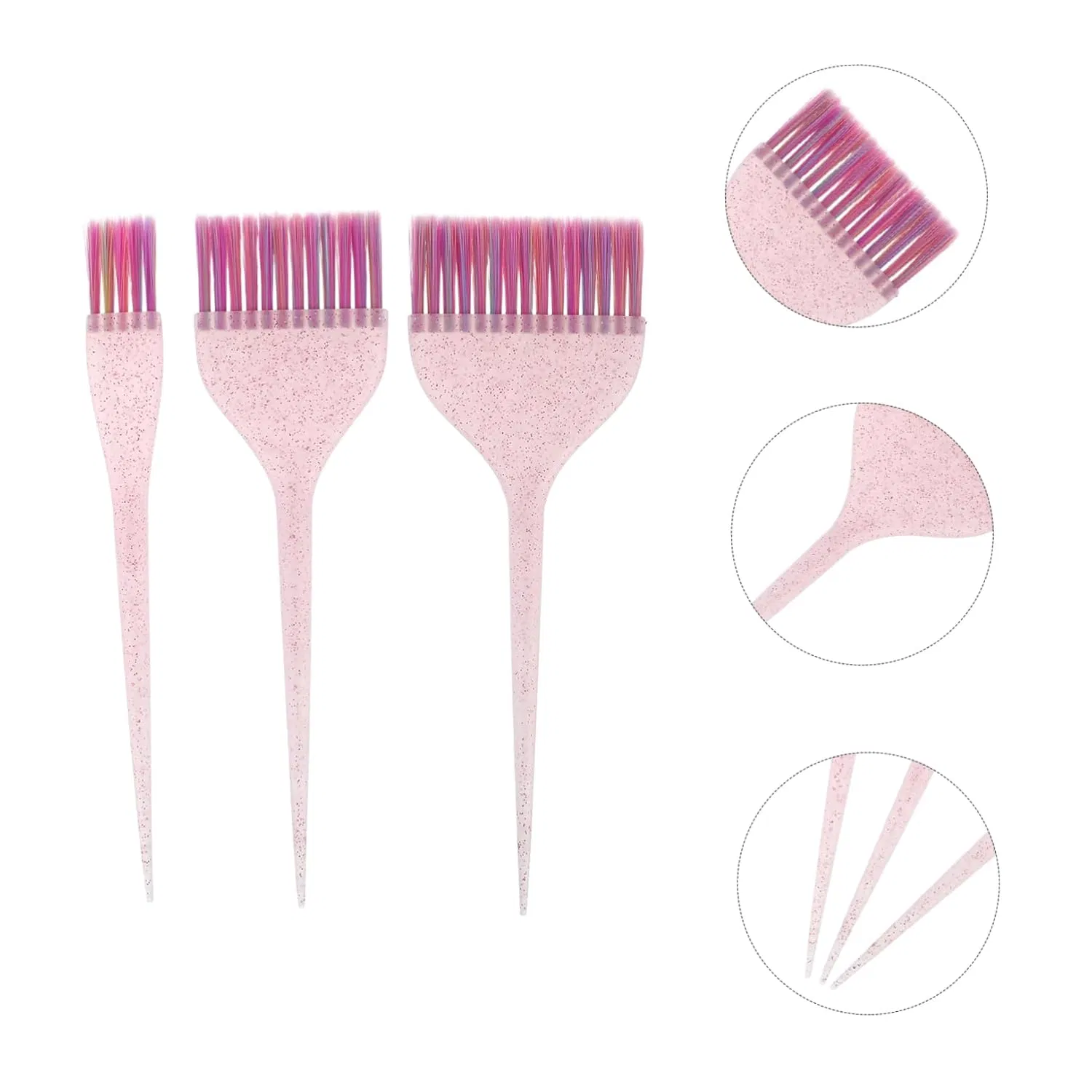 Beautichen Fan-Shaped Hair Coloring Brush Set – Gradient Pink-to-Purple Bristles Hair Dye Brush for Salon and Home Use, Ideal for Hair Coloring, Highlight