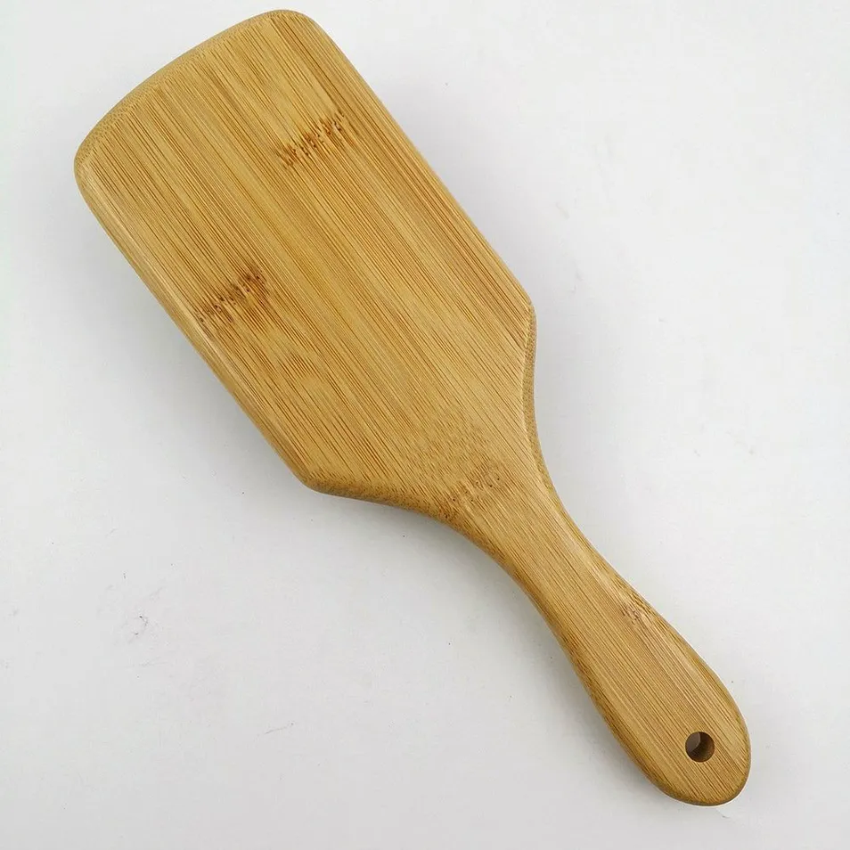 Natural Bamboo Square Large Plate Portable Home Detangling Massage Air Cushion Hair Brush