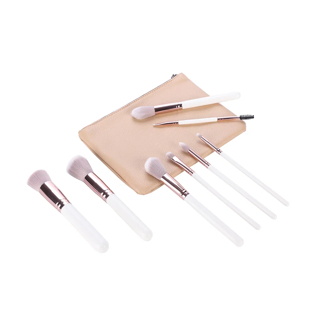 Beautichen 10PCS Professional Makeup Brush Set with Rose Gold Ferrules &amp; White Handles – Foundation, Powder, Blush, Eyeshadow, Eyeliner, Eyebrow Brushes