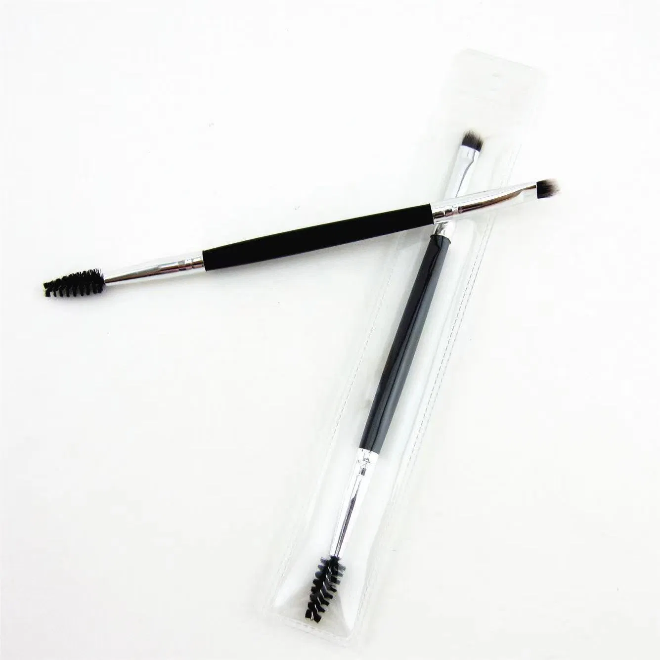 Beautichen Single Double-Ended Spiral Eyebrow Brush - Angled Brow Lash Dual Use Cosmetic Tool Bulk OEM Factory