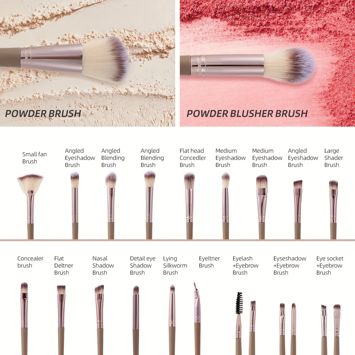 40 PCS Professional Makeup Brush Set Including Sponges Triangle Powder Puffs Cushion Powder Puffs Hairband Hand Bowl Strap