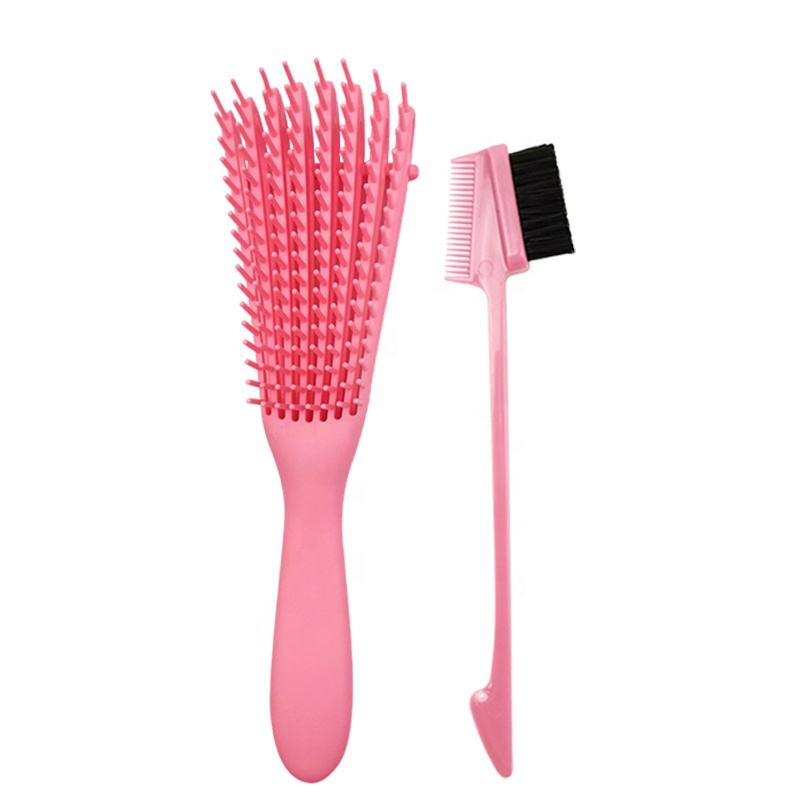 Double Sided Eyebrow Brush Wide Tooth Cutting Comb Kit Hair Brush Comb Set Hairbrush Detangle Set
