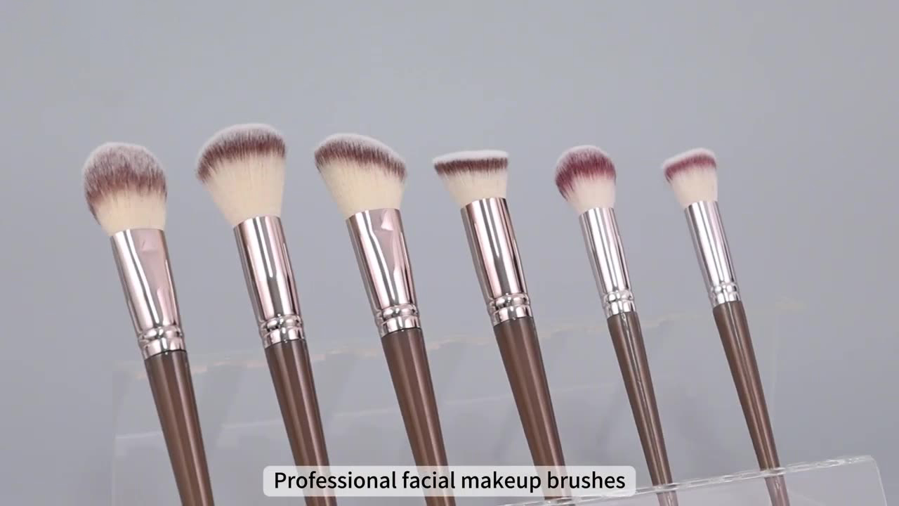 Beautichen 13PCS Taupe Contour/Highlight/Blending Brush Set - Plush Nose &amp; Face Sculpting Brushes, Factory Direct Professional Tools