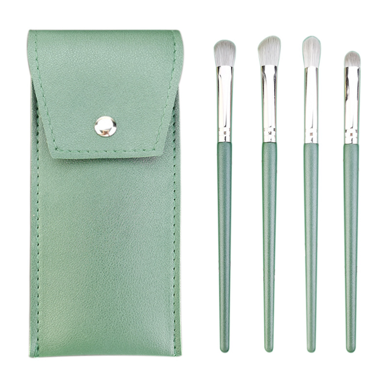 Rippling Green Cloud Soft Fiber Eye Makeup Brush Set 4 Portable Beginner Eye Shadow Brush Sets