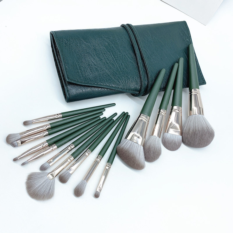 Professional Beauty Tool Brush Paint 14 Green Cloud Super Soft Beginner Full Set of Makeup Brush Set