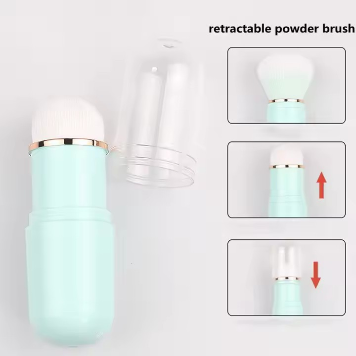 Portable 6 in 1 Mini Beauty Brush Set with Mirror Travel Makeup Eyeshadow Lip Face Eve Brush